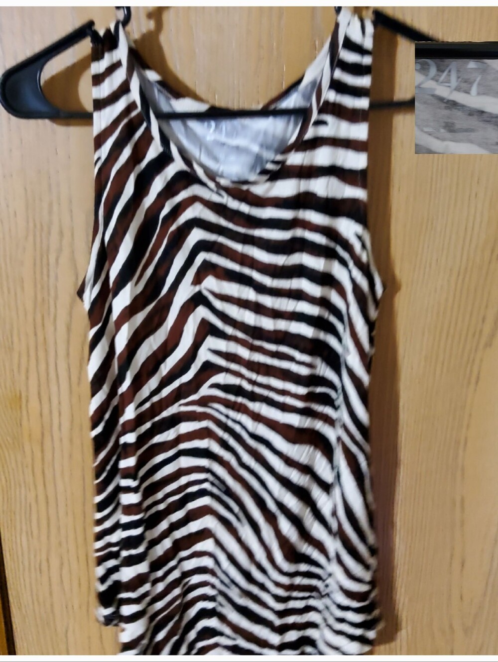Maurices Women’s Brown & White Zebra-Stripe Tank Top